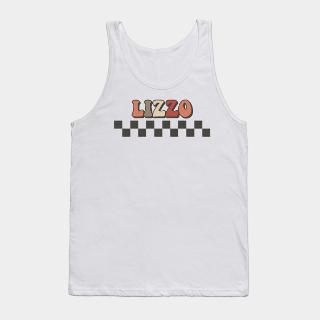 LIZZO Checkered Retro Groovy Style Tank Top by Time Travel Style